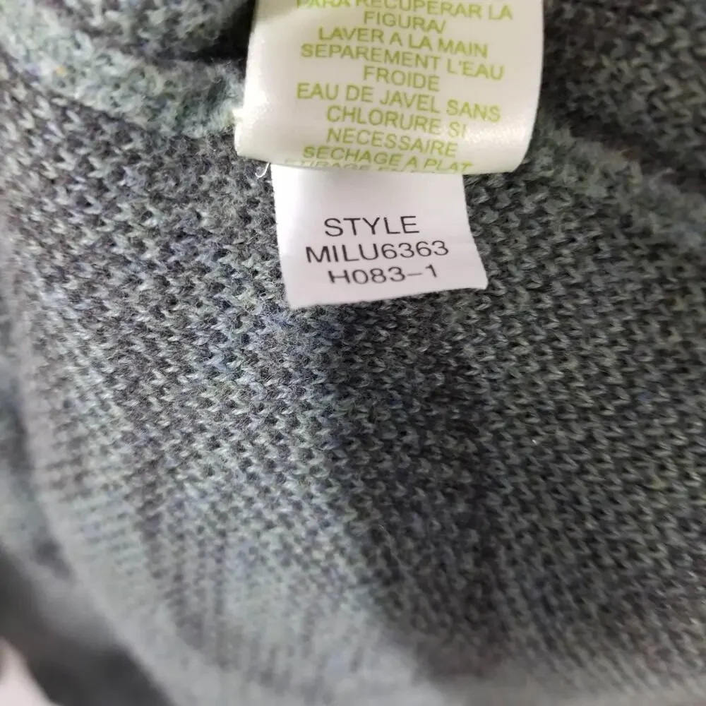 Sigrid Olsen Jacket Womens 2X Green Paisley Knit Embroidered Art To Wear
